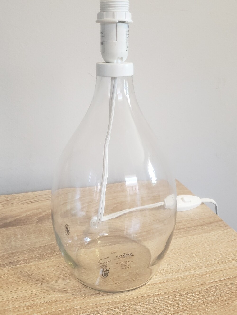 Ikea Bran Brån Table Lamp Bedside Handmade Blown Glass Vintage 90s Discontinued